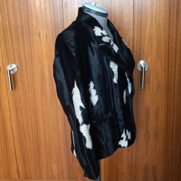 Vintage Crisca Black & White Faux Pony Fur Jacket Blazer - Picture 4 of 8